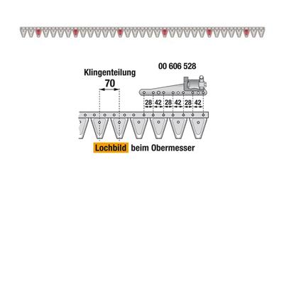 Obermesser 225 cm Esm 262.8285 mit 33 Klingenspitzen – Balkenmäher Ersatzteil