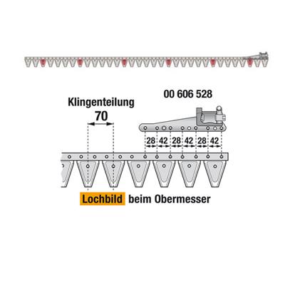 Obermesser 225 cm Esm 262.8288 mit 33 Klingenspitzen – Balkenmäher Ersatzteil