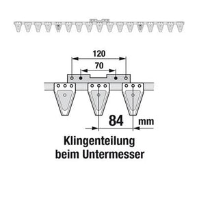 Untermesser 137 cm Esm 265.7330 mit 17 Klingenspitzen – Messer für Balkenmäher Ersatzteil