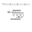 Untermesser 155 cm Esm 265.6510 mit 19 Klingenspitzen – Klingen für Balkenmäher Ersatzteil