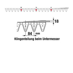 Untermesser 165 cm Esm 265.6150 mit 21 Klingenspitzen – Klingen für Scheibenmähwerk Ersatzteil