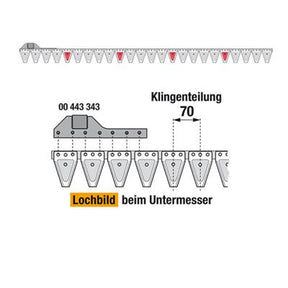 Untermesser 168 cm Esm 265.7955 mit 24 Klingenspitzen – Klingen für Balkenmäher Ersatzteil