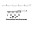 Untermesser 190 cm Esm 265.7010 mit 24 Klingenspitzen – Klingen für Balkenmäher Ersatzteil