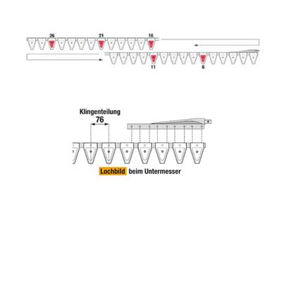 Untermesser 204 cm Esm 265.5600 mit 28 Klingenspitzen – Klingen für Balkenmäher Ersatzteil