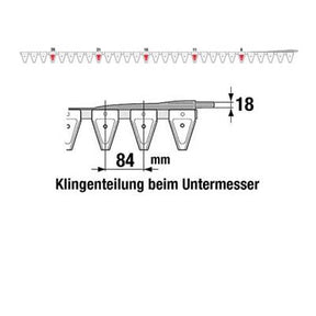 Untermesser 230 cm Esm 265.7020 mit 29 Klingenspitzen – Klingen für Balkenmäher Ersatzteil