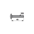 Universal  Flachrundschraube M8x45 8.8 zu ESM – Schrauben Ersatzteil