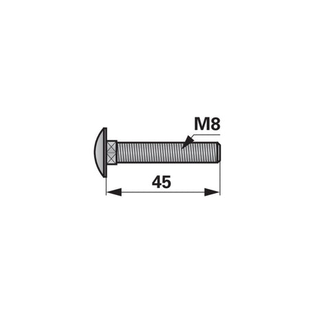 Universal  Flachrundschraube M8x45 8.8 zu ESM – Schrauben Ersatzteil