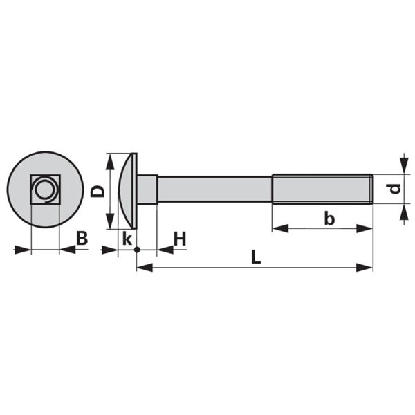 Flachrundschraube zu Rau M12 x 50 mm mit Mutter und Vierkantansatz – Schrauben Ersatzteil