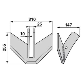 Flügelschar - Arbeitsbreite 310 mm – Grubber Ersatzteil