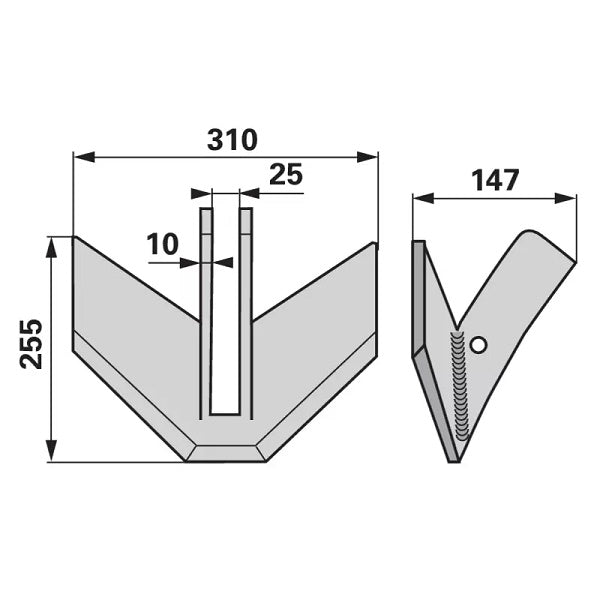 Flügelschar - Arbeitsbreite 310 mm – Grubber Ersatzteil
