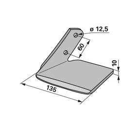 Flügelschar - links - Arbeitsbreite 135 mm – Grubber Flügel Ersatzteil