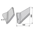 Flügelschar - links - Arbeitsbreite 150 mm – Grubber Flügel Ersatzteil