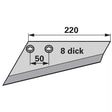 Flügelschar - links - Arbeitsbreite 220 mm – Grubber Flügel Ersatzteil