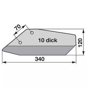 Flügelschar - links, gerade - Arbeitsbreite 340 mm - Variante 1 – Grubber Flügel Ersatzteil