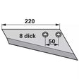 Flügelschar - rechts - Arbeitsbreite 220 mm – Grubber Flügel Ersatzteil