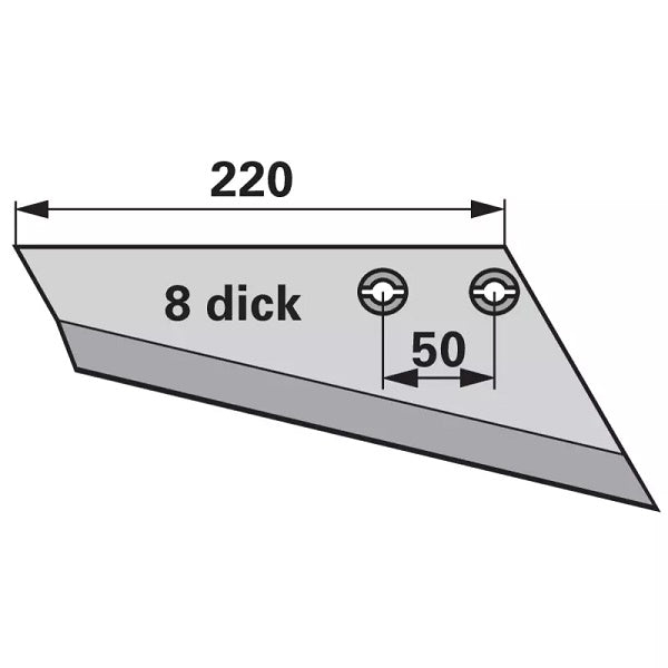 Flügelschar - rechts - Arbeitsbreite 220 mm – Grubber Flügel Ersatzteil