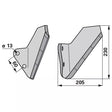 Flügelschar Hartmetall - breit, links - Arbeitsbreite 205 mm – Grubber Flügel Ersatzteil