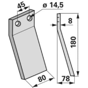 Fräsmesser zu Maletti-Kverneland 80 x 8