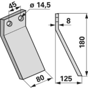 Fräsmesser zu Maletti-Kverneland 80 x 8
