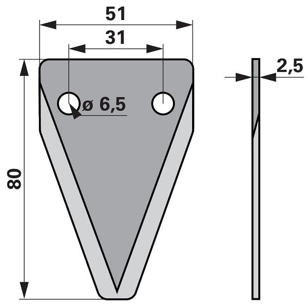 Mischwagen - Fräsmesser 94833001 zu Delaval – Messer für Mähdrescher Ersatzteil