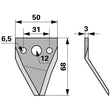 Mischwagen - Fräsmesser 60644505 zu Strautmann – Fräsmesser Ersatzteil