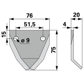 Mischwagen - Fräsmesser 60644511 zu Strautmann – Landtechnik Ersatzteil