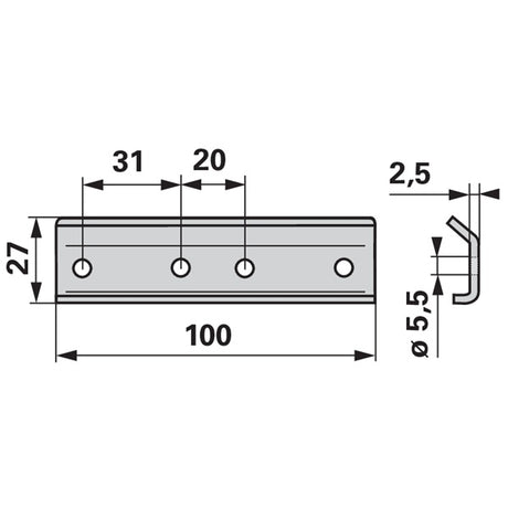 Führungsleiste L 100 mm ESM 3320200 – Sonstiges für Balkenmäher Ersatzteil