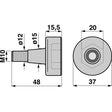 Führungszylinder Vollguss AD 37 mm anstelle von BCS 524.489.206 – Landtechnik Ersatzteil