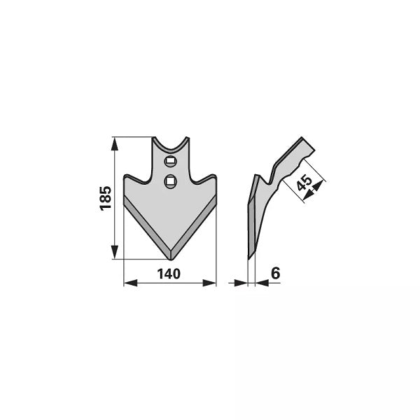 Gänsefußschar - Arbeitsbreite 140 mm – Grubber Gänsefuß Ersatzteil