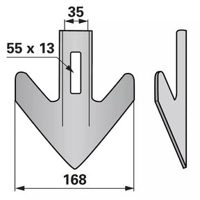 Gänsefußschar - Arbeitsbreite 165 mm – Grubber Gänsefuß Ersatzteil