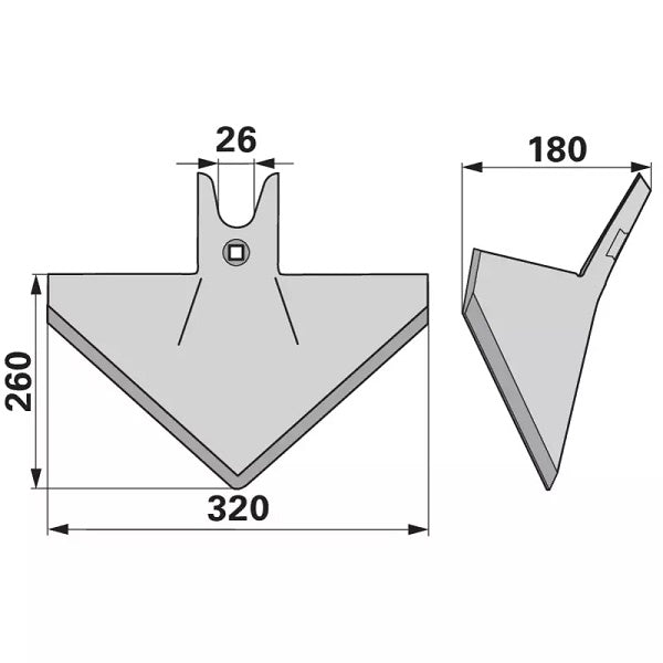 Gänsefußschar - Arbeitsbreite 320 mm – Grubber Gänsefuß Ersatzteil
