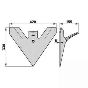 Gänsefußschar - Arbeitsbreite 420 mm – Grubber Ersatzteil