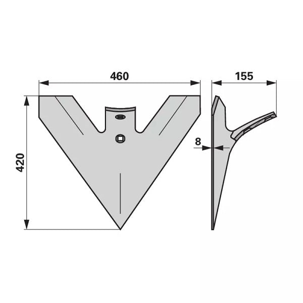 Gänsefußschar - Arbeitsbreite 460 mm – Grubber Gänsefuß Ersatzteil