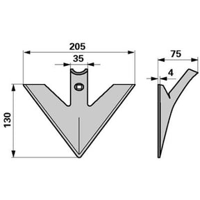 Gänsefußschar 205x4mm – Grubber Gänsefuß Ersatzteil