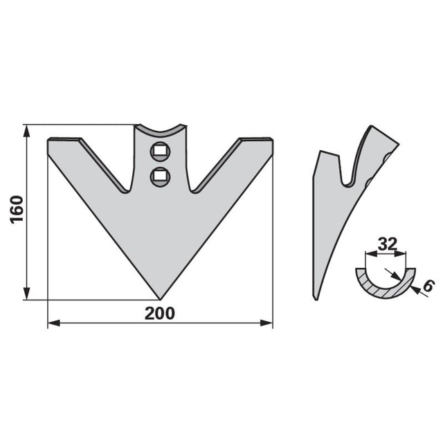 Gänsefußschar 200 mm x 6 mm