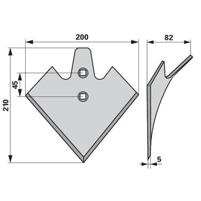 Gänsefußschar CW650004100 200 mm zu Clemens – Weinbau Ersatzteil