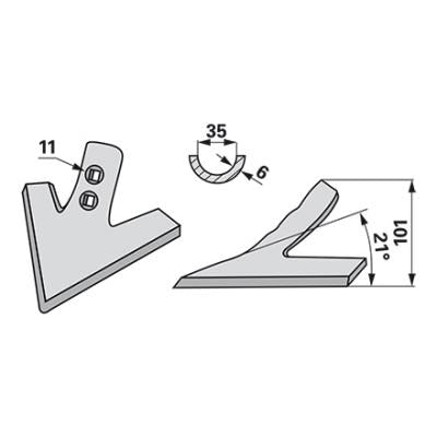 Gänsefußschar 175x6mm 21 Grad – Grubber Gänsefuß Ersatzteil