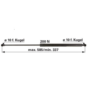 Gasdruckfeder 0.010.6269.0 für Frontscheibe zu Deutz - Fahr – Deutz Ersatzteile Ersatzteil