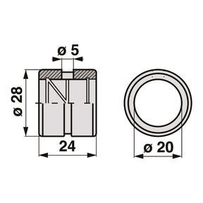 Gaspardo Büchse Dm 28/ 20 x 24 mm 211.200.48 – Buchsen Ersatzteil