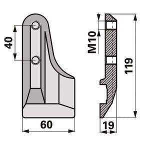 Gaspardo Messerhalter unten 211.200.42 – Halter für Balkenmäher Ersatzteil