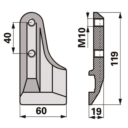 Gaspardo Messerhalter unten 211.200.42 – Halter für Balkenmäher Ersatzteil