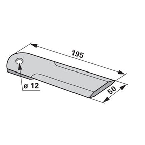 Gegenmesser 195 x 50 x 3 mm - 060 003.0 zu Claas – Messer für Mähdrescher Ersatzteil