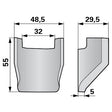 Gegenmesser L 55 x B 48,5 x 5 mm passend zu Walker – Messer für Mulcher Ersatzteil