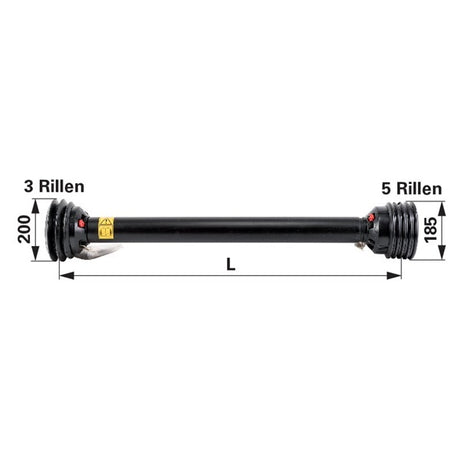 Gelenkwellenschutz Größe W3, für Weitwinkel, 1.210 mm ohne Laufringe – Gelenkwelle Ersatzteil