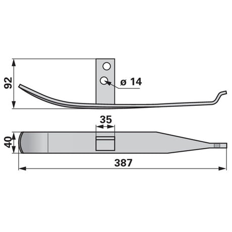 Gleitsohle für Außenschuh, rechts ESM 2381260 – Landtechnik Ersatzteil