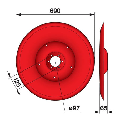 Gleitteller AD 690 mm 345.60.009.0 zu Pöttinger – Landtechnik Ersatzteil