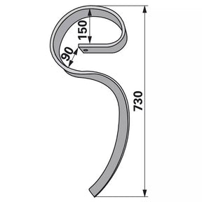 Großfederzinke - ohne Schar - 730x70 mm – Grubber Zinken Ersatzteil