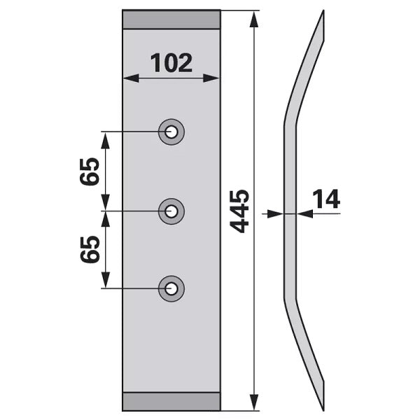 Grubberschar - Arbeitsbreite 102 mm – Grubber Schare Ersatzteil