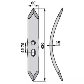 Grubberschar - Arbeitsbreite 60 mm – Grubber Ersatzteil