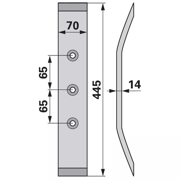 Grubberschar - Arbeitsbreite 70 mm – Grubber Schare Ersatzteil